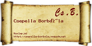 Csepella Borbála névjegykártya